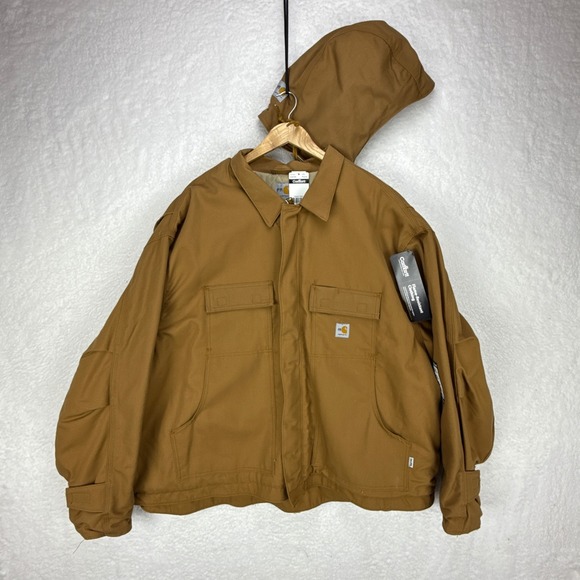 Carhartt FR Flame Resistant Jacket HRC3 Quilt Mens 4XL FRJ003 BRN Brown NWT NOS - Picture 1 of 16